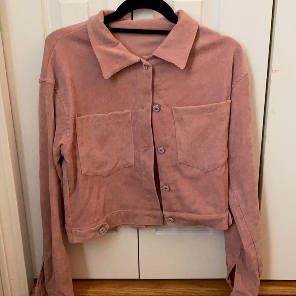 pink courderoy jacket